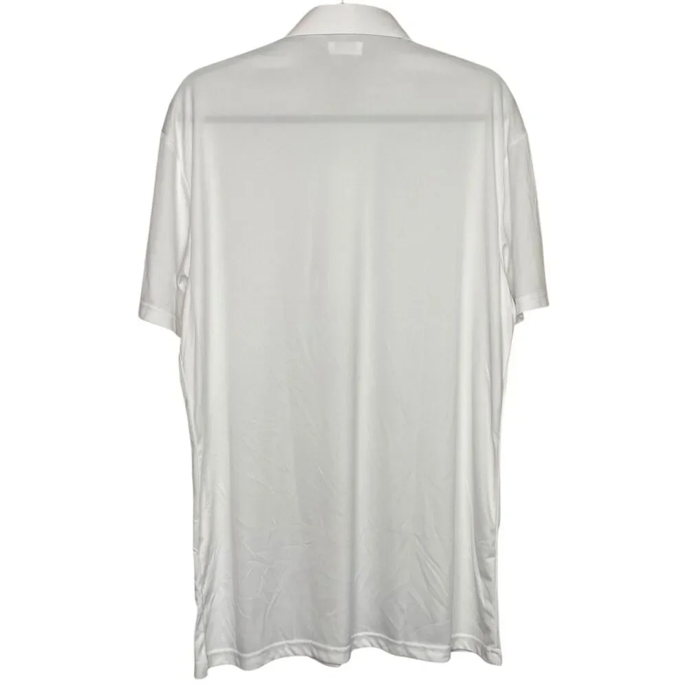 Collars & Co Polo Shirt Mens L Tall White Golf Preppy Stretch Dress Collar Work